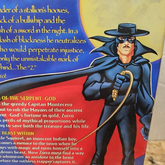 Zorro Beastly Battles Kids WB VHS Color 46 Minutes Cardboard Sleeve - Picture 10 of 10